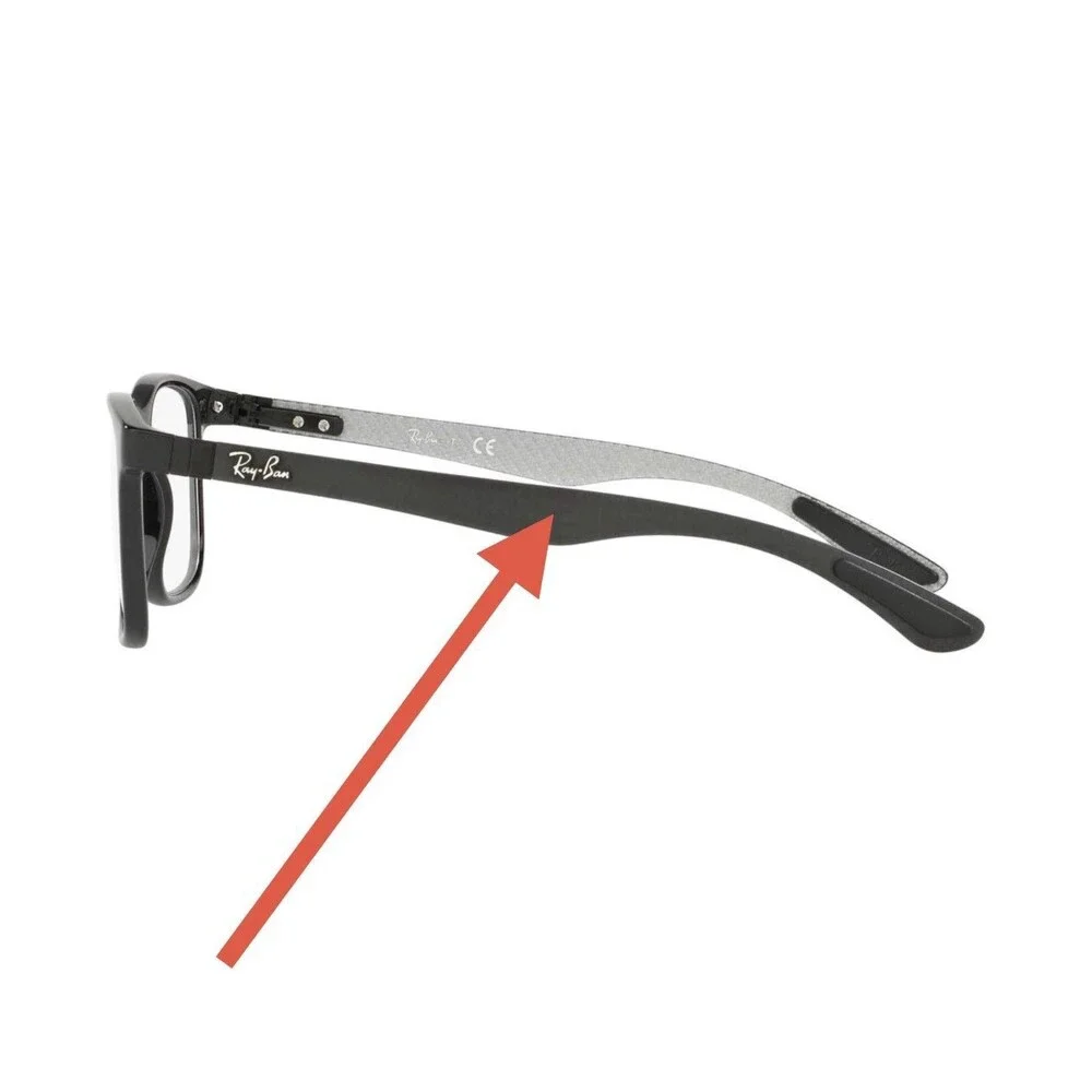 Ray Ban RX 8903 Eyeglasses Carbon Fiber BLACK/SILVER Replacement Temple Arms NEW